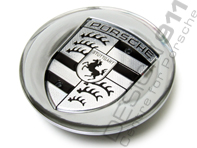 Wheel Cap "Large Crest" Chrome with silver crest for Porsche